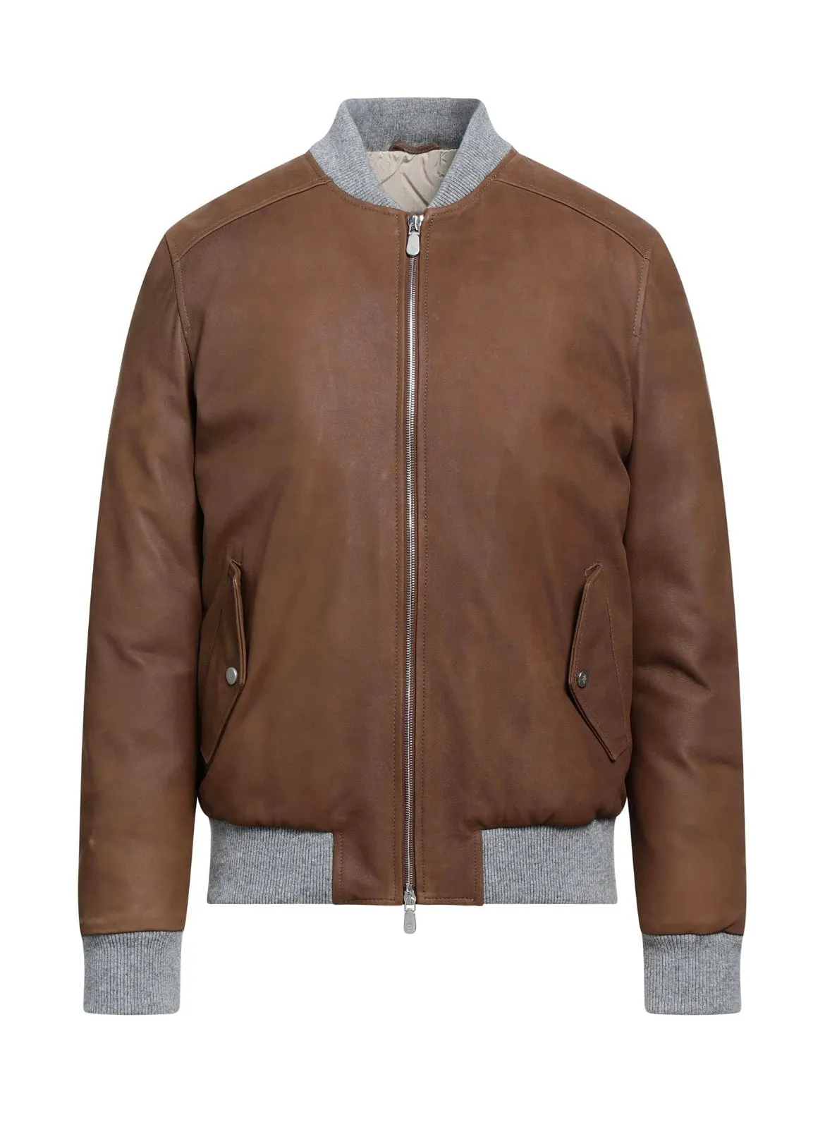 $3,350 ELEVENTY - LEATHER INSULATED Aviator/Bomber Jacket (Brunello Cucinelli)- 40US
