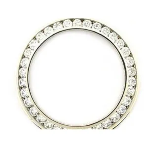 36 Mm Custom Mined Diamond Bezel To Fit Rolex Datejust Or President Watch 4.50 Ct.