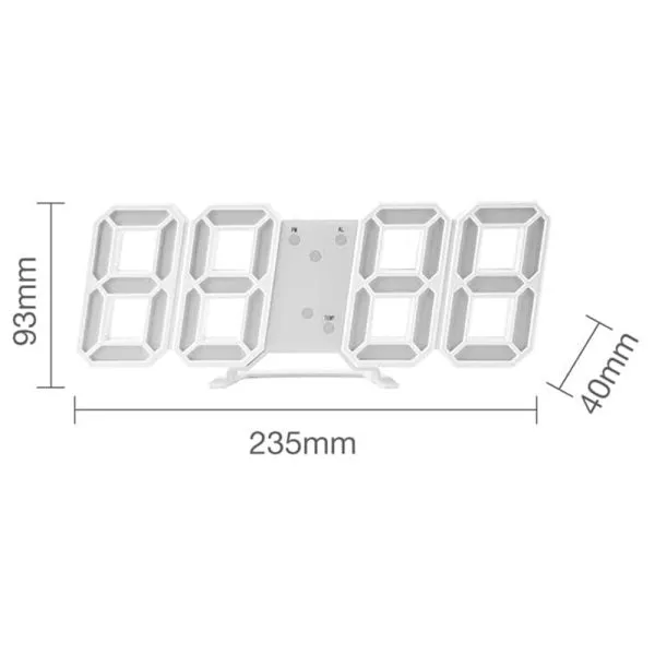 3D Wall & Desk LED Digital Alarm Clock