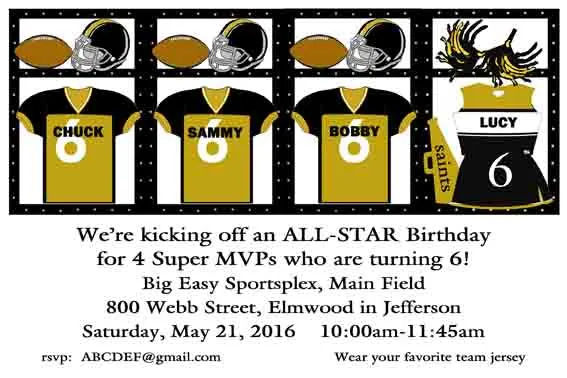 4 LOCKERS CUSTOM INVITATION