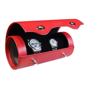 4-Watch Luxury Leather Travel Roll | Agresti Rollo Carbonio