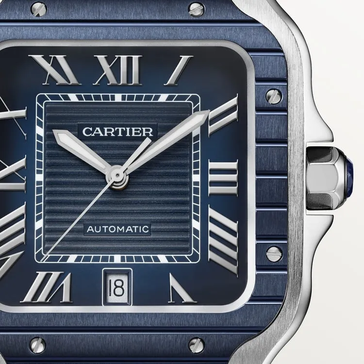 40mm C-Luxury-Watches Santos 100 XL - Full Blue Bezel