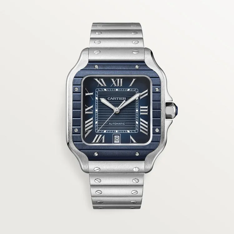 40mm C-Luxury-Watches Santos 100 XL - Full Blue Bezel