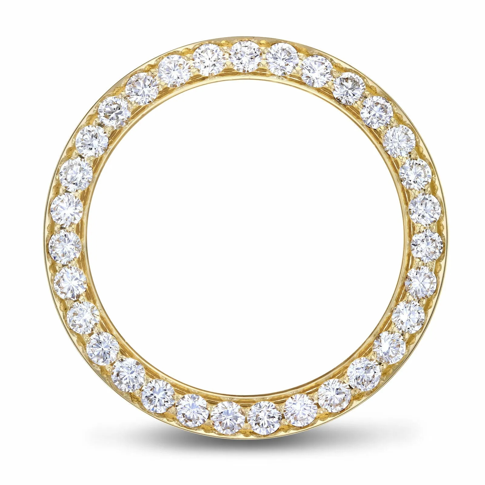 4.75CT BEAD SET DIAMOND BEZEL 14K YELLOW FOR ROLEX 40MM SUBMARINER, GMT MASTER 2