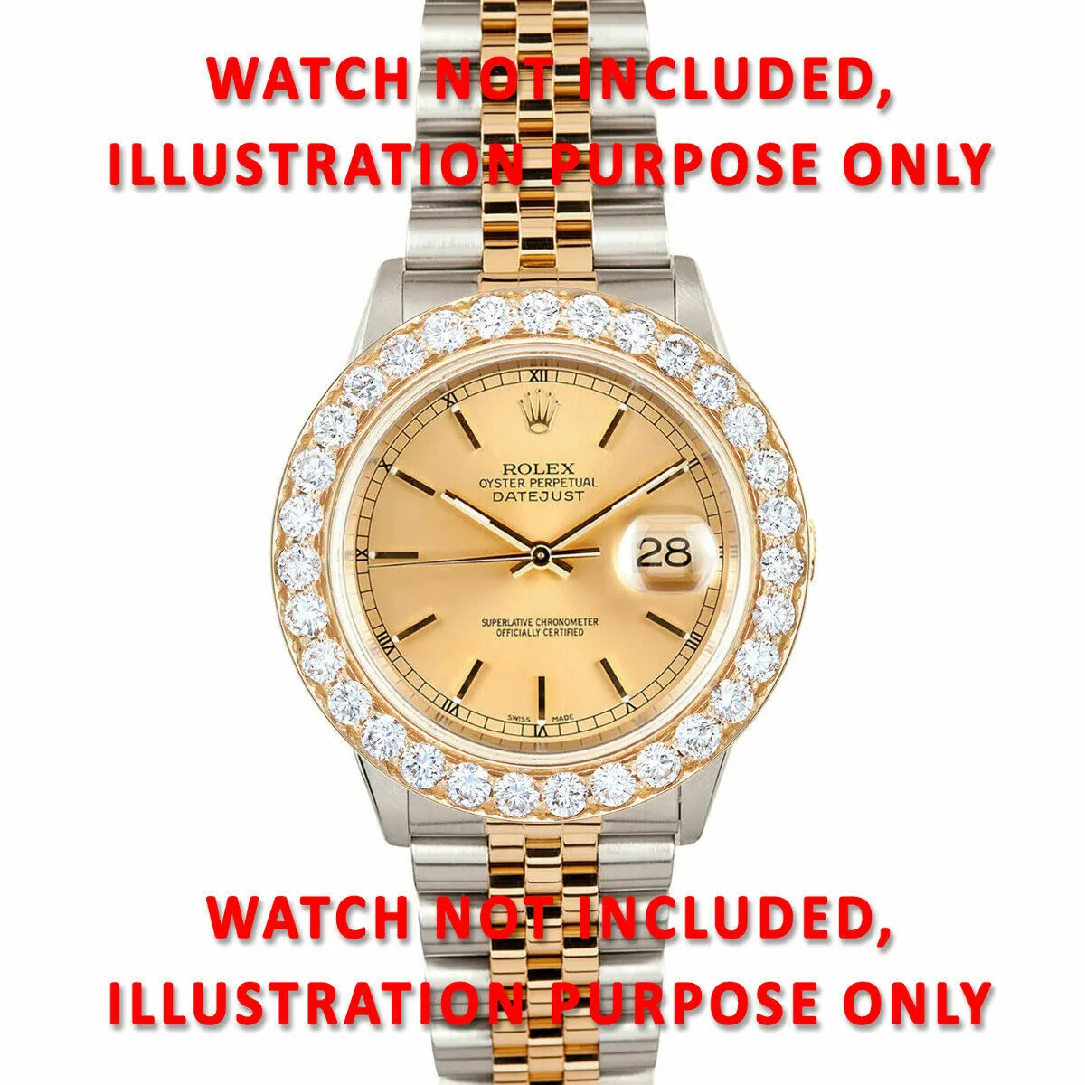 4.75CT BEAD SET DIAMOND BEZEL 14K YELLOW FOR ROLEX 40MM SUBMARINER, GMT MASTER 2