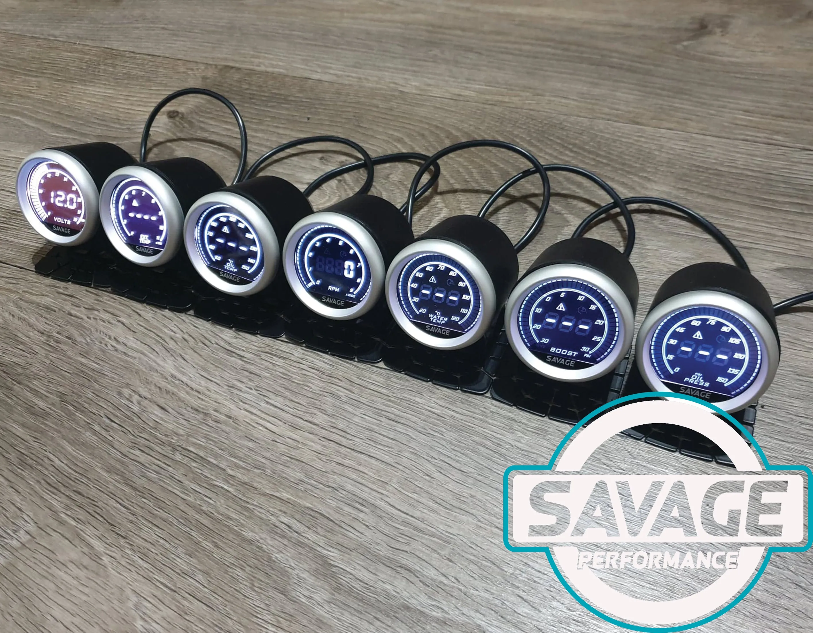 52mm Digital Savage Oil Temperature Gauge 7 Colours *Savage Performance*