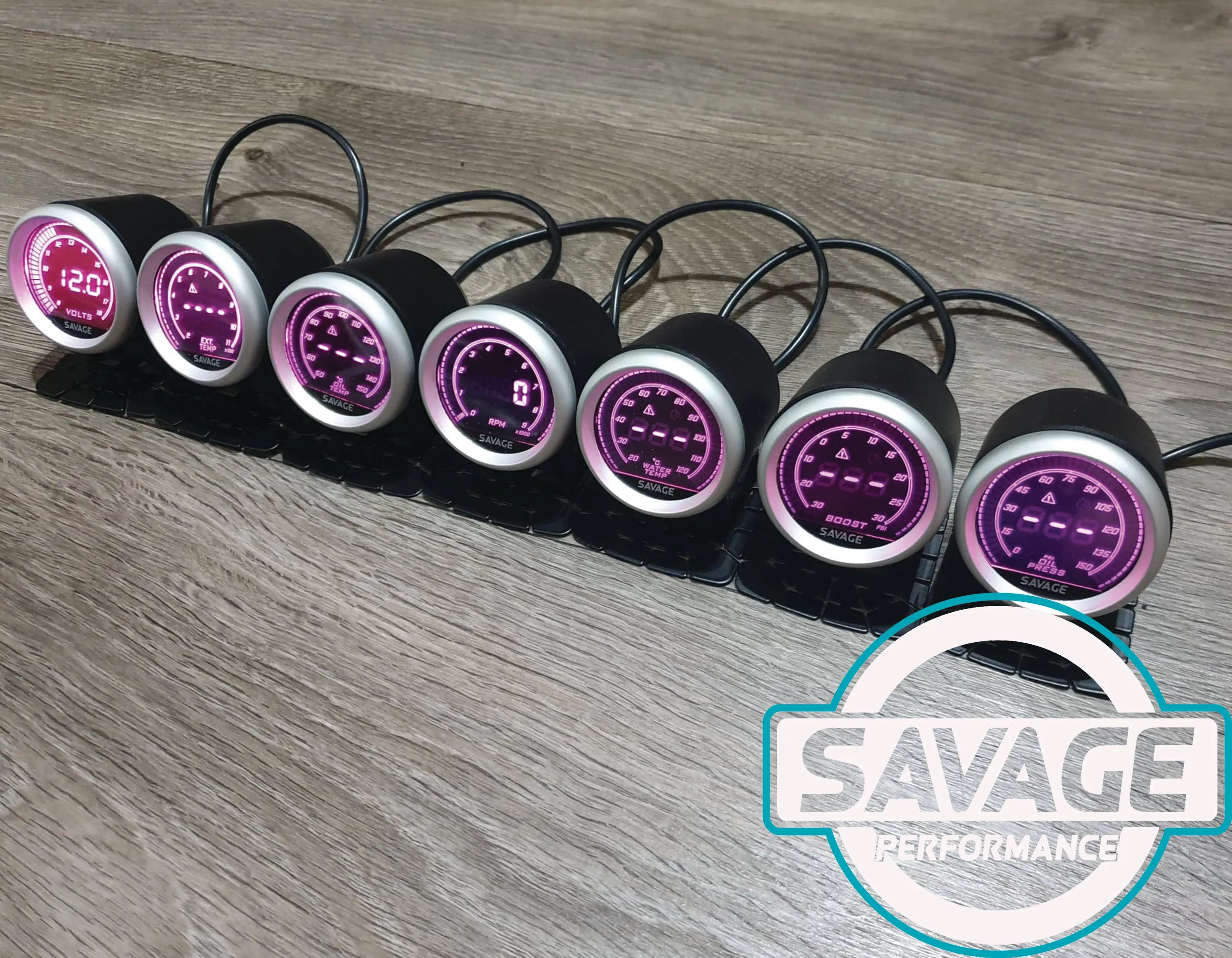 52mm Digital Savage Oil Temperature Gauge 7 Colours *Savage Performance*