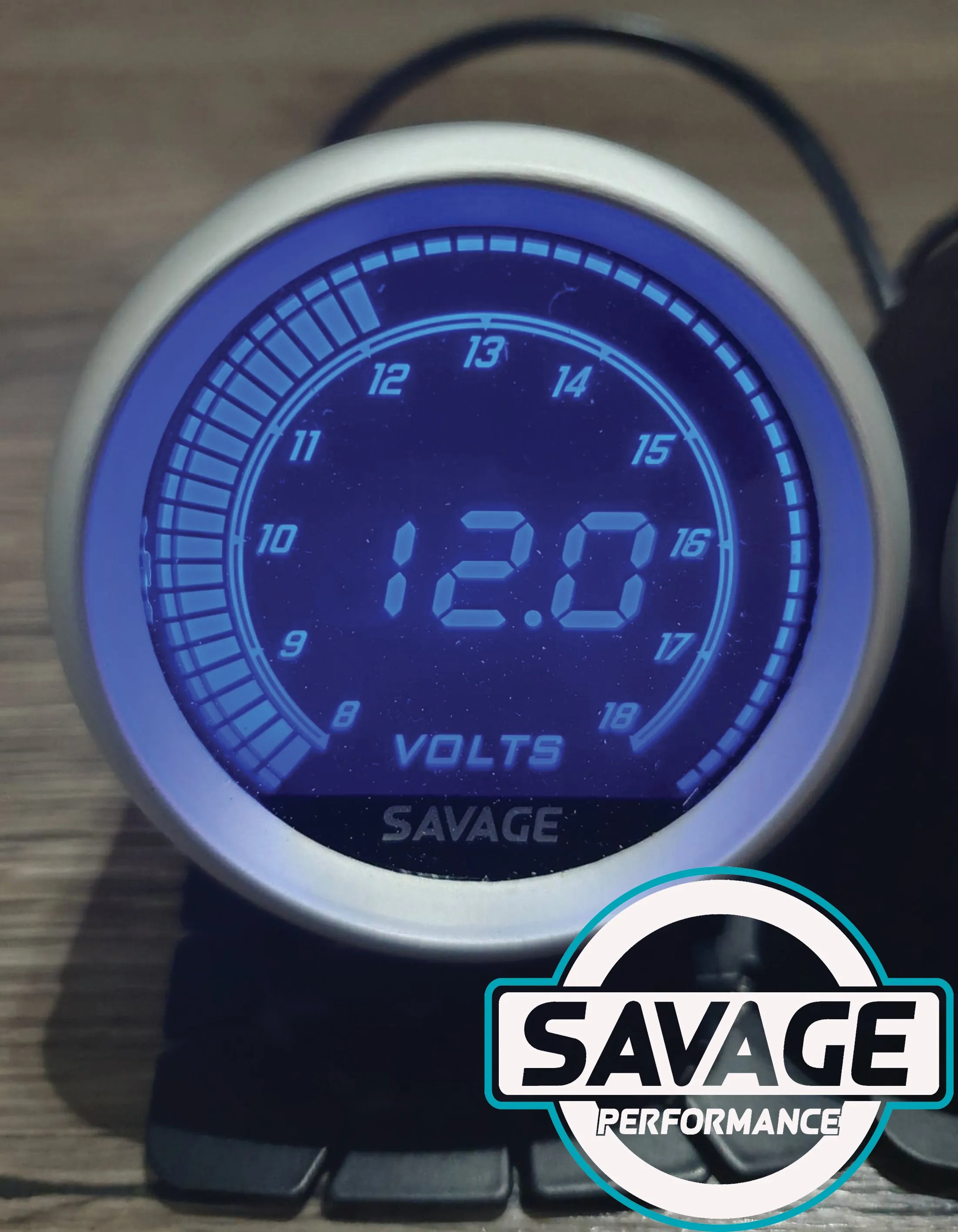 52mm Digital Savage Volt Gauge 7 Colours *Savage Performance*