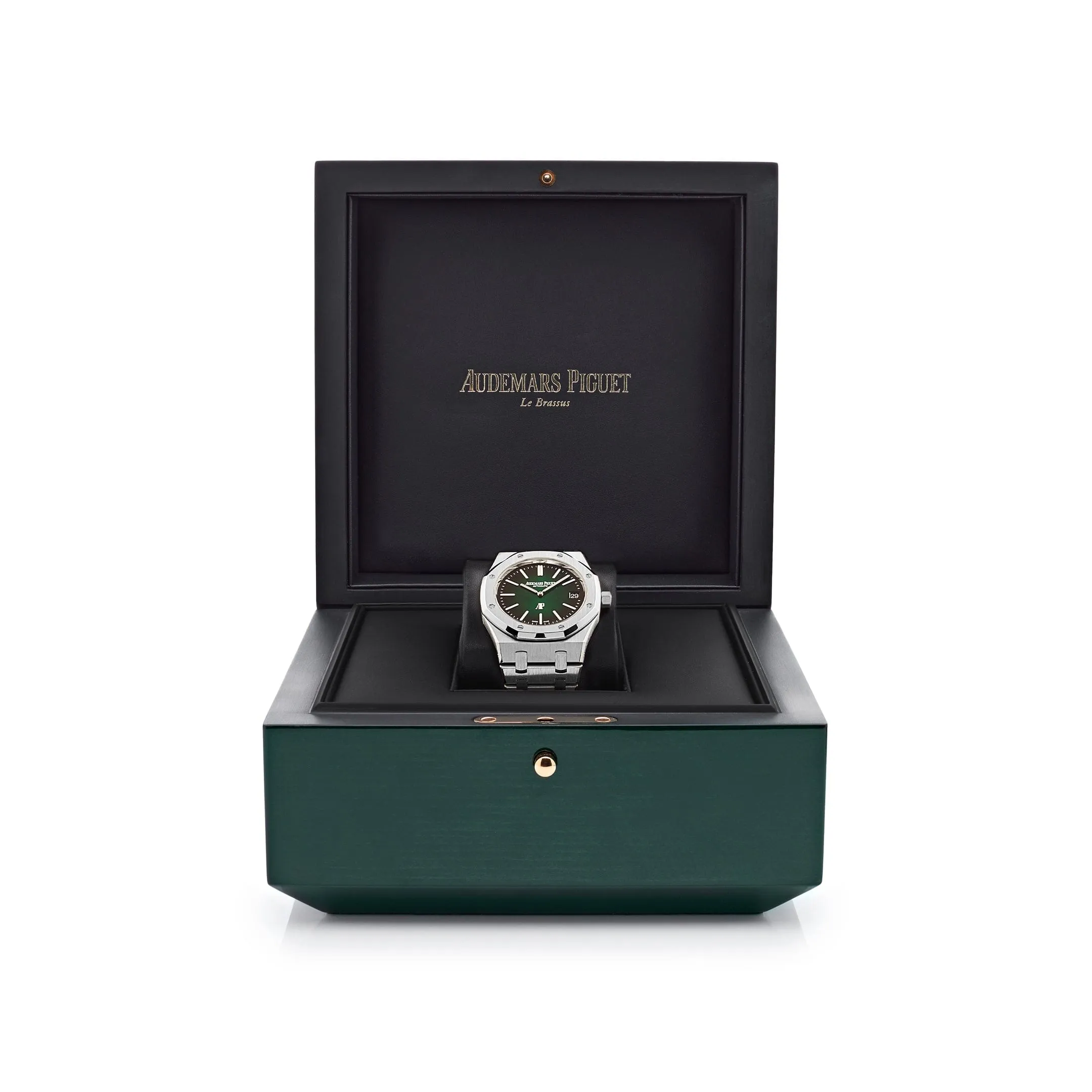 A&P Luxury Watches Royal Oak 15202PT.OO.1240PT.01 'Jumbo' Extra-Thin Platinum Green Dial