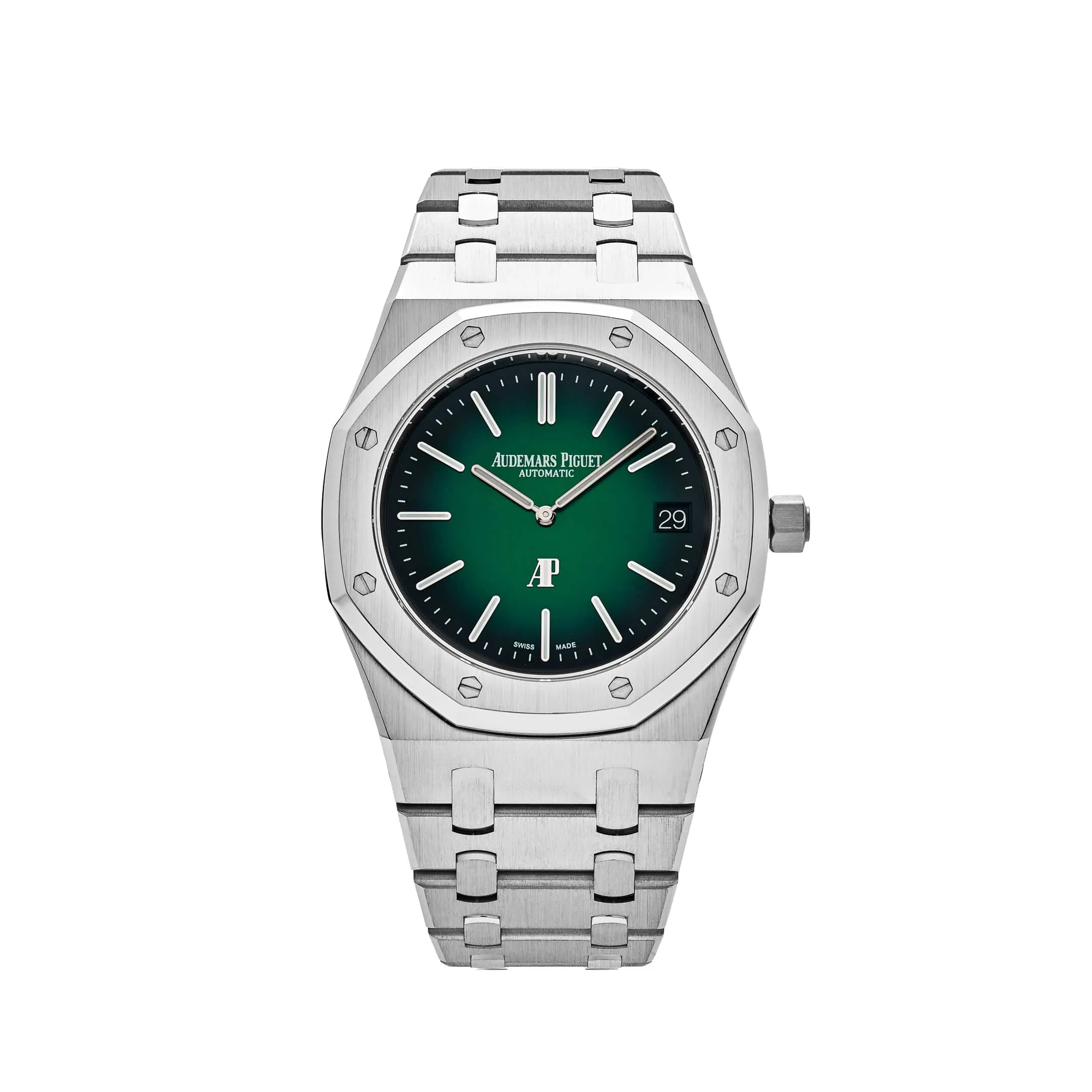 A&P Luxury Watches Royal Oak 15202PT.OO.1240PT.01 'Jumbo' Extra-Thin Platinum Green Dial
