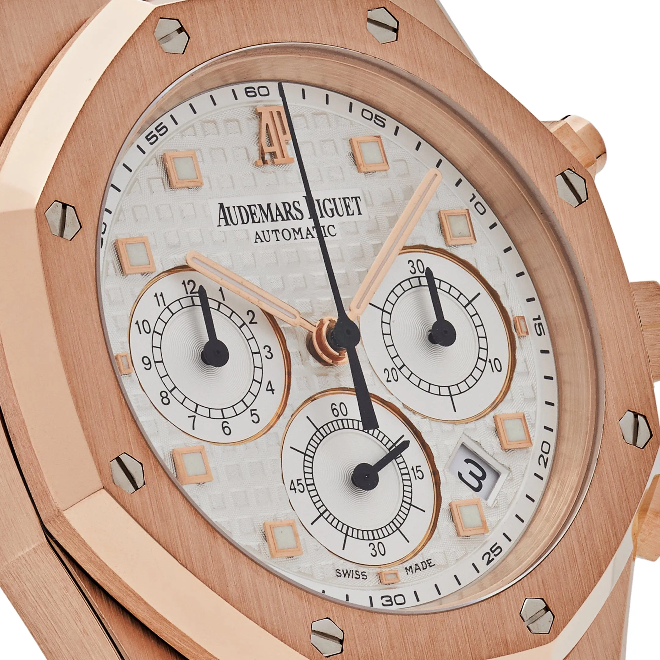 A&P Luxury Watches Royal Oak 26022OR.OO.D088CR.01 Chronograph Rose Gold White Dial