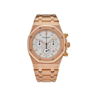A&P Luxury Watches Royal Oak 26022OR.OO.D088CR.01 Chronograph Rose Gold White Dial