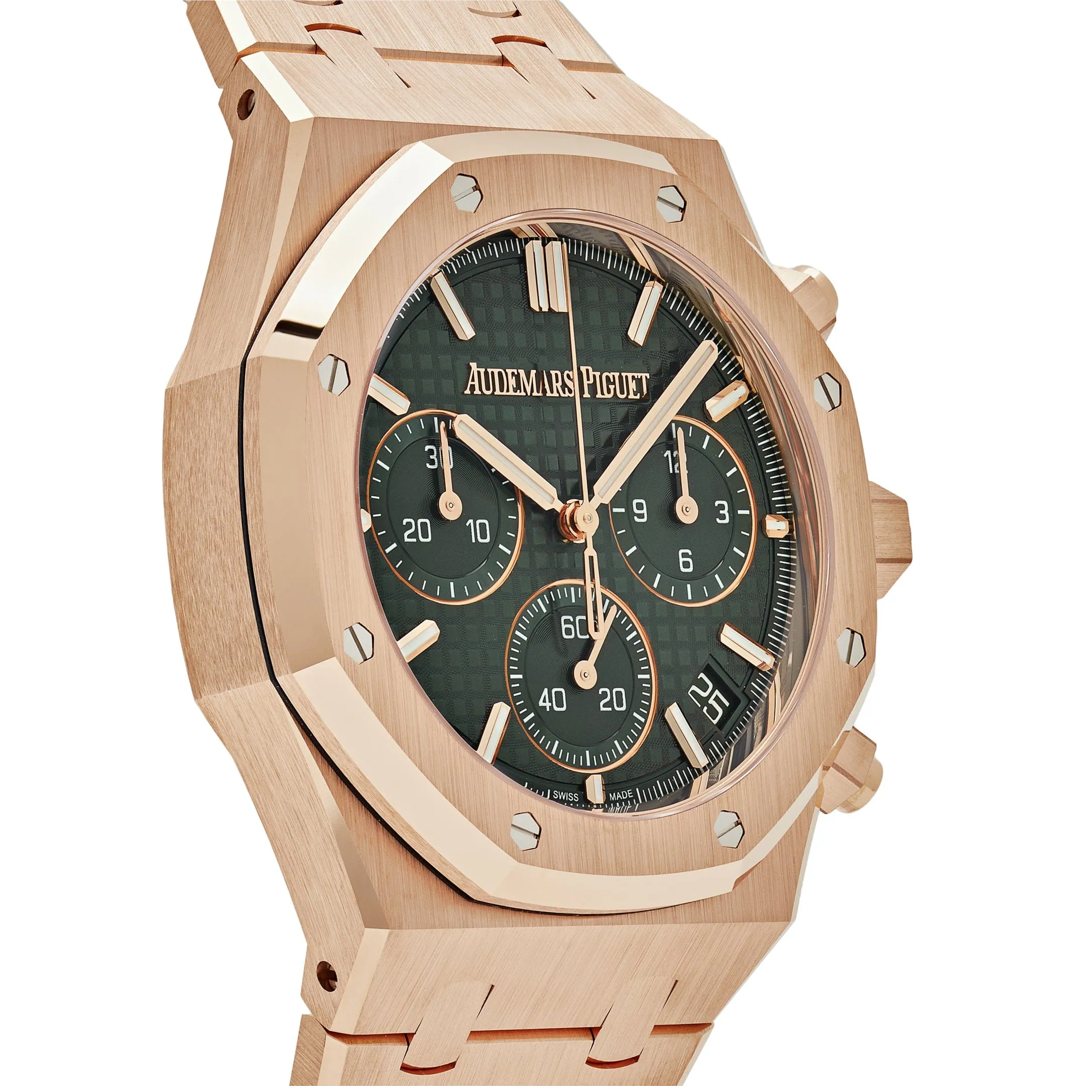 A&P Luxury Watches Royal Oak 26240OR.OO.1320OR.08 Selfwinding Chronograph Rose Gold Khaki Green Dial (2024)