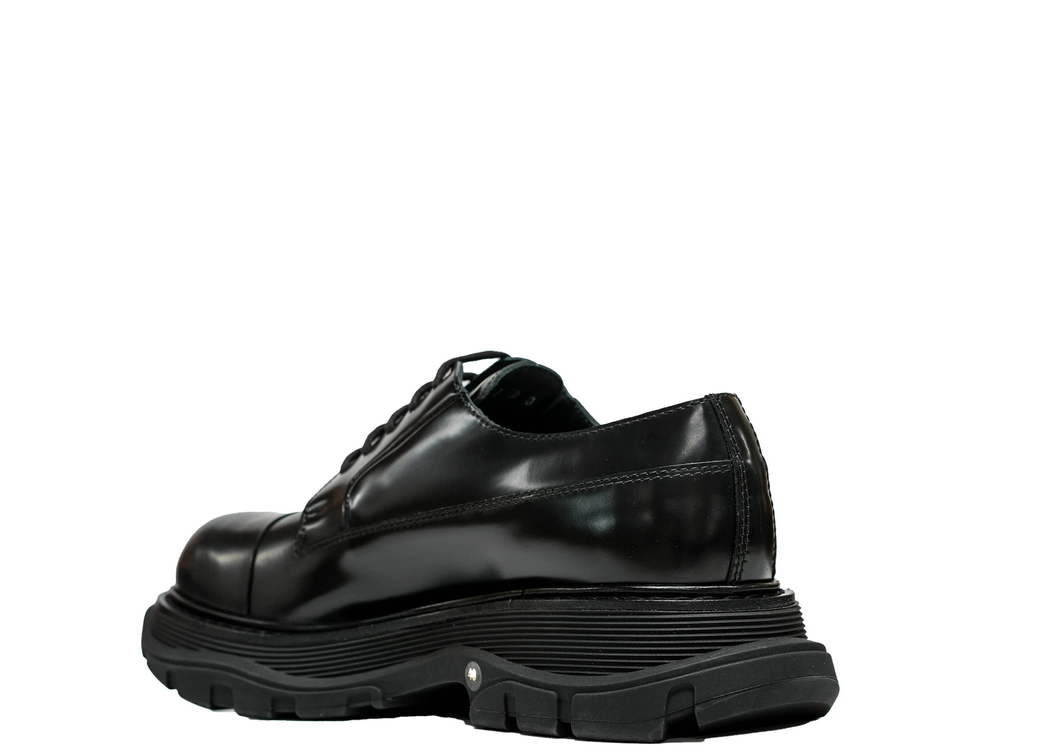 Alexander McQueen Men's Black Leather Derby Lace Up 782442 - 30% OFF