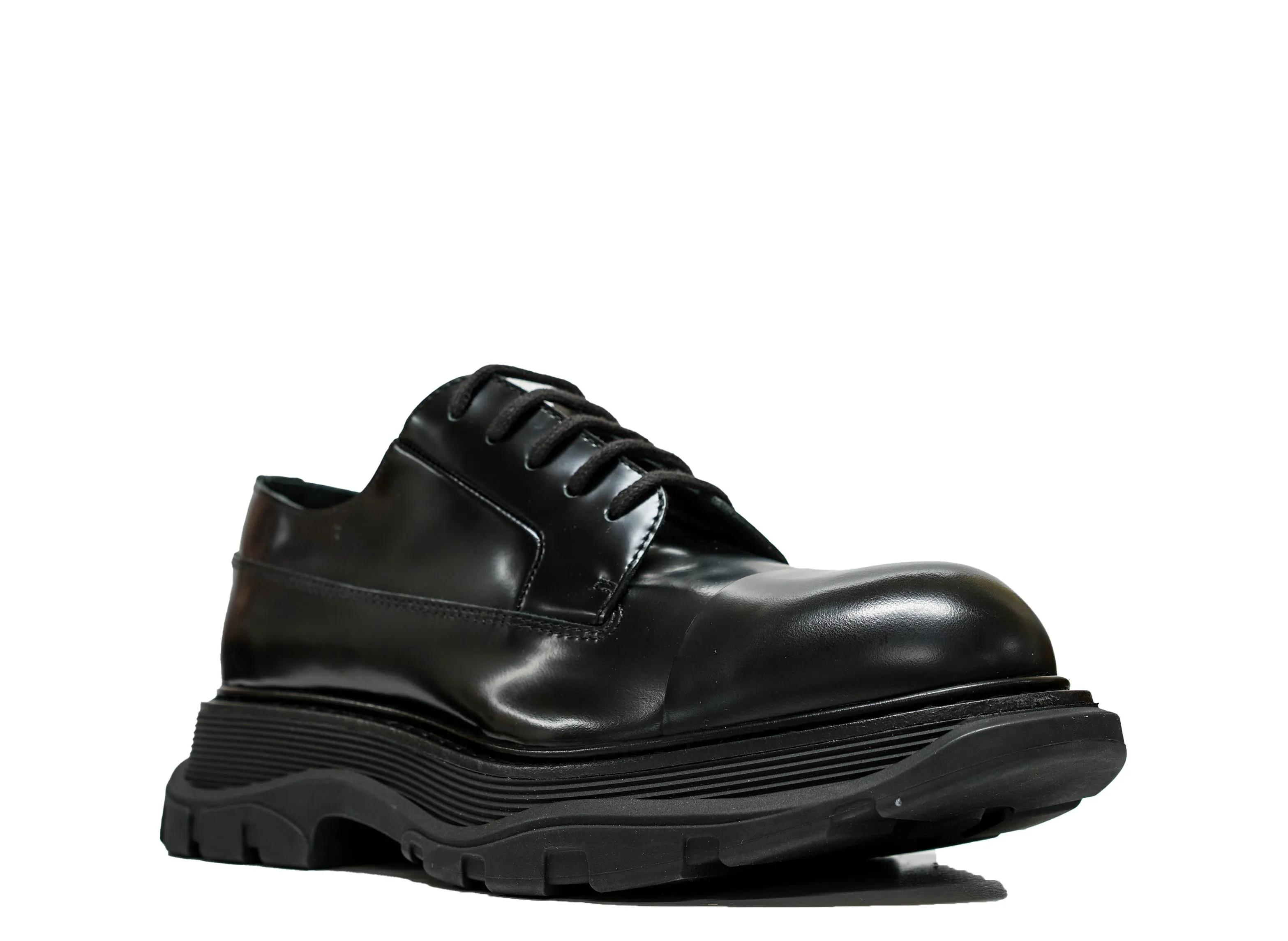 Alexander McQueen Men's Black Leather Derby Lace Up 782442 - 30% OFF