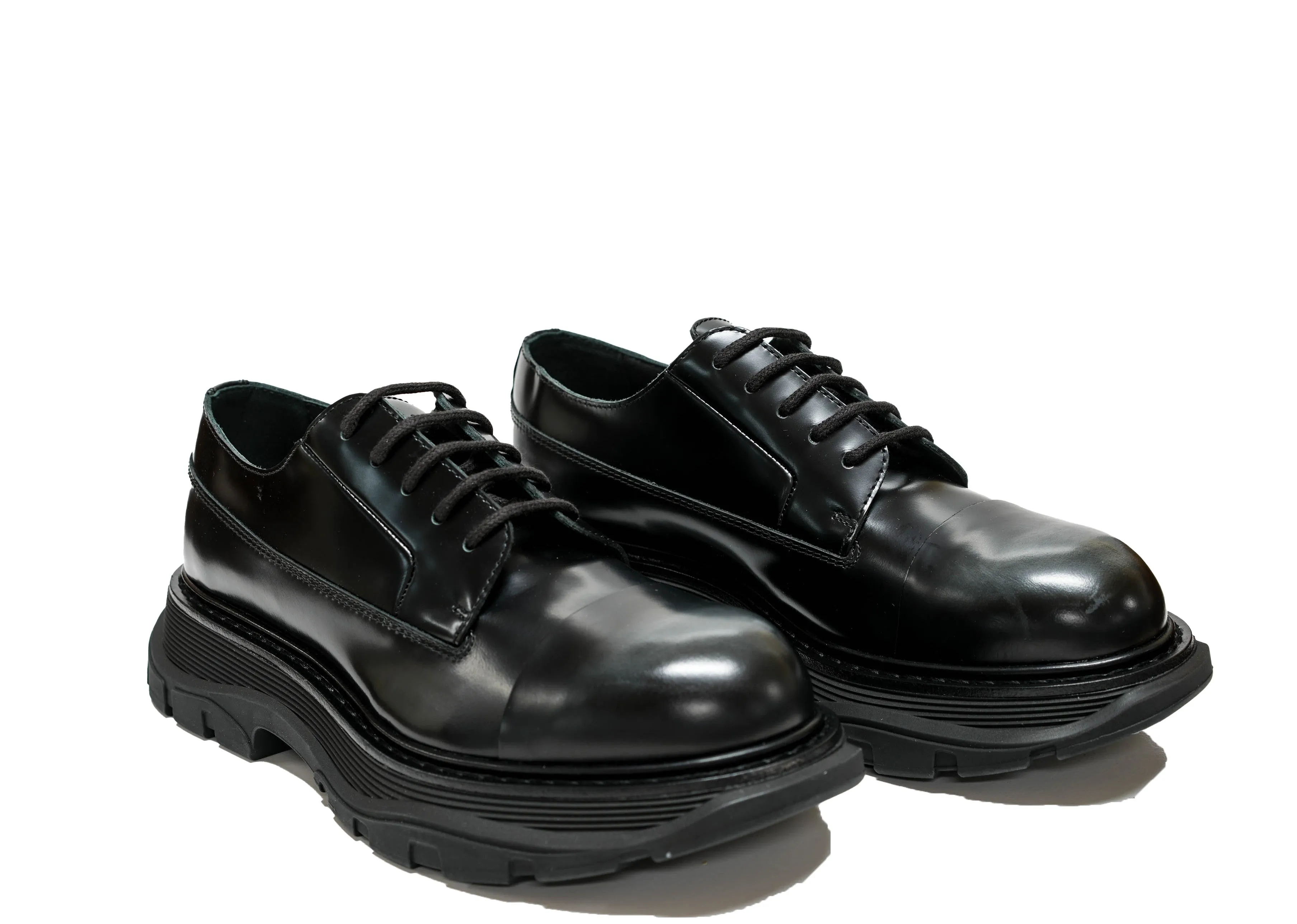 Alexander McQueen Men's Black Leather Derby Lace Up 782442 - 30% OFF