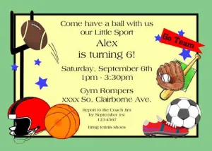 ALL SPORTS CUSTOM INVITATION
