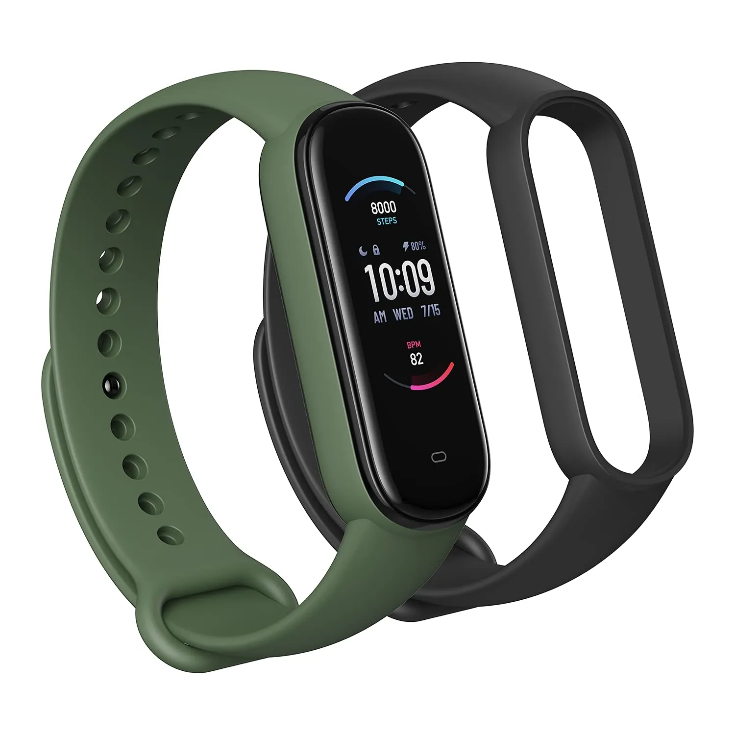 Amazfit Band 5 Activity Fitness Tracker with Alexa Built-in, 15-Day Battery Life, Blood Oxygen, Heart Rate, Sleep & Stress Monitoring, 5 ATM Water Resistant, Fitness Watch for Men Women Kids, Black