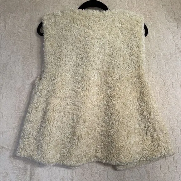 Anthropology‎ Akemi   Kin Sherpa Vest One Size Cream Faux Fur