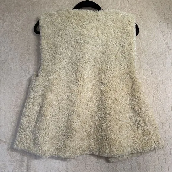 Anthropology‎ Akemi   Kin Sherpa Vest One Size Cream Faux Fur