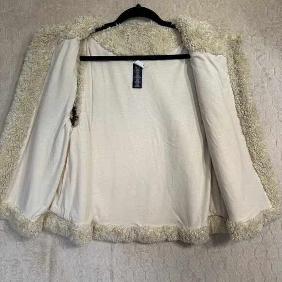 Anthropology‎ Akemi   Kin Sherpa Vest One Size Cream Faux Fur