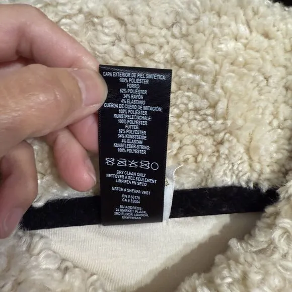 Anthropology‎ Akemi   Kin Sherpa Vest One Size Cream Faux Fur