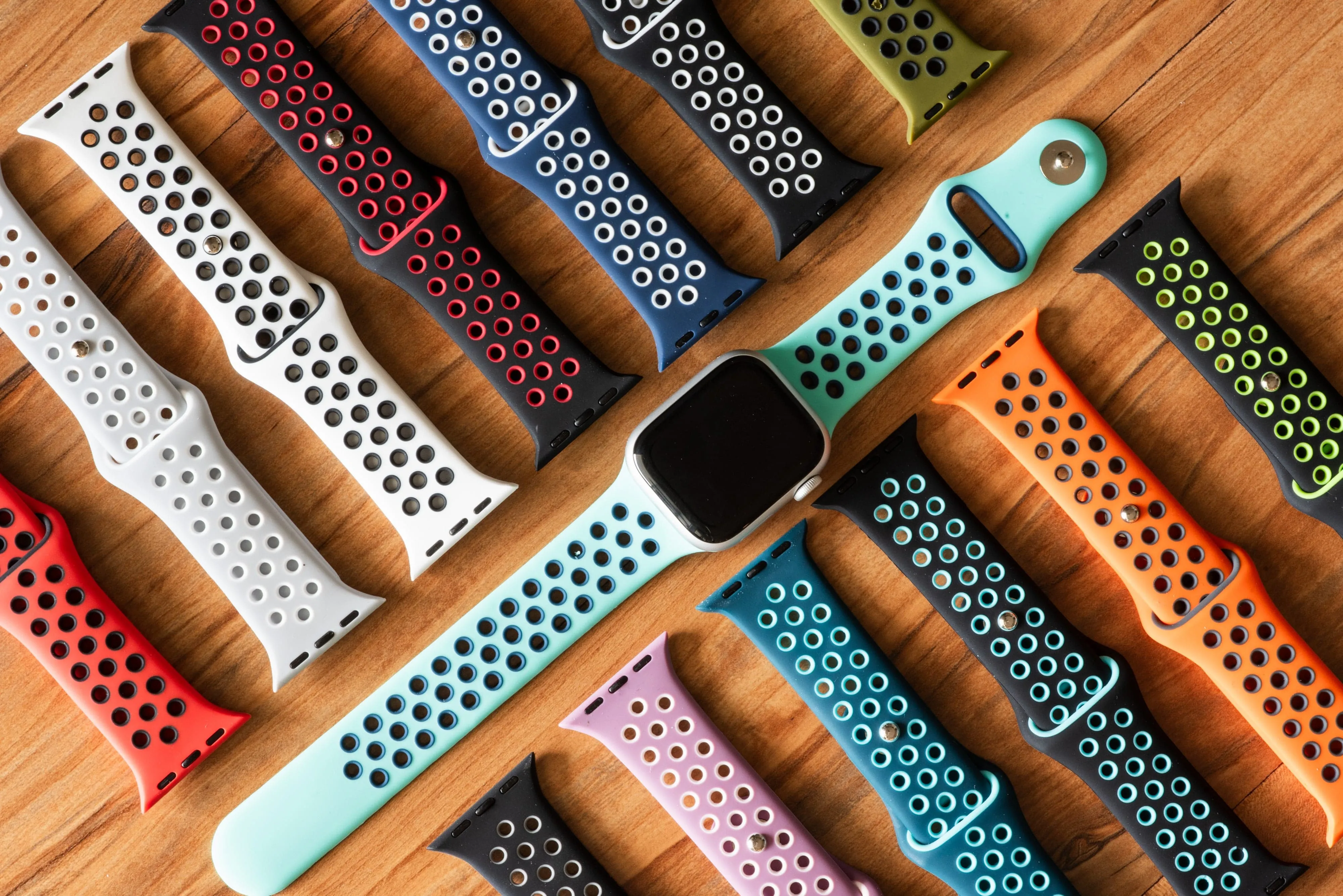 Apple Band Silicone Sport - Black-White