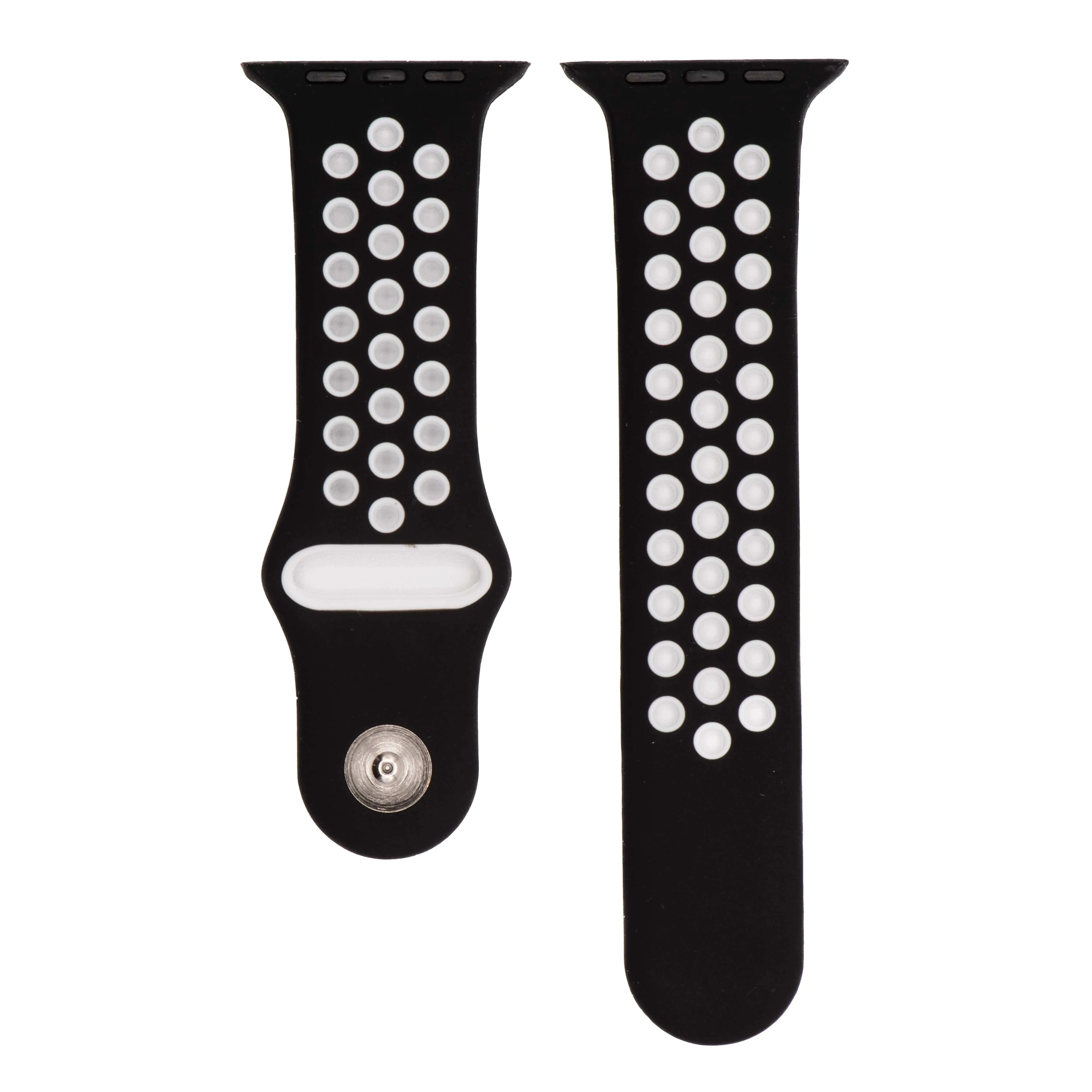 Apple Band Silicone Sport - Black-White