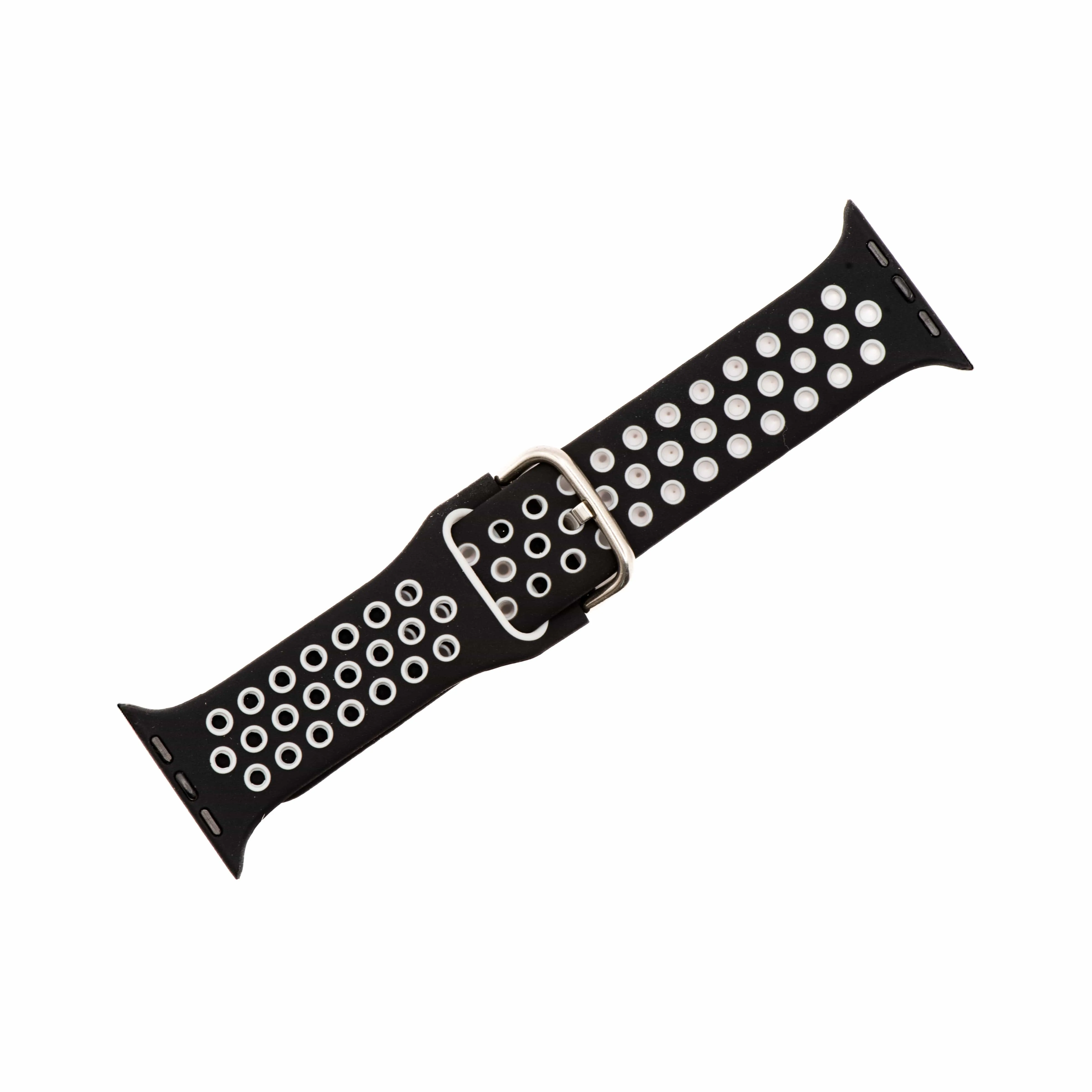 Apple Band - Silicone Sport Buckle - Black & White