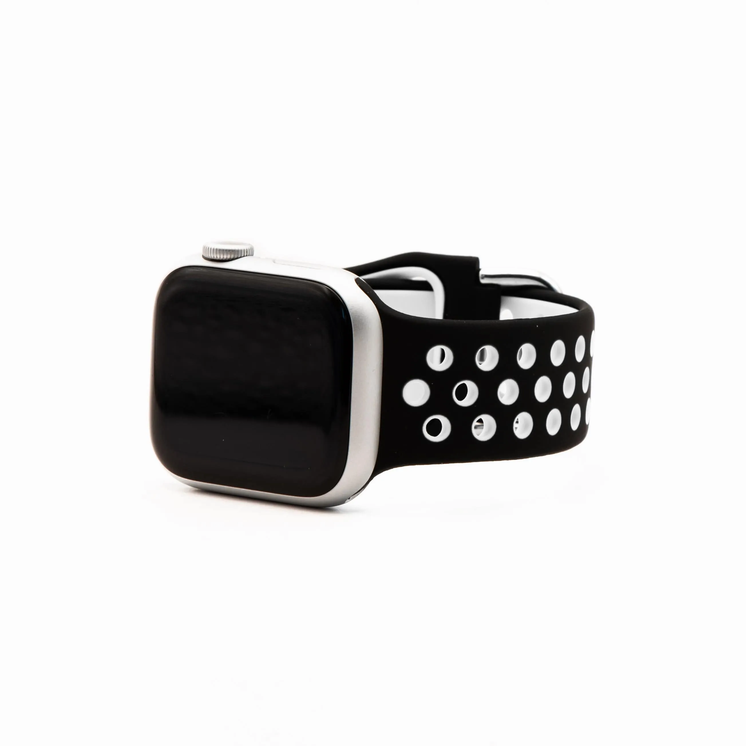 Apple Band - Silicone Sport Buckle - Black & White