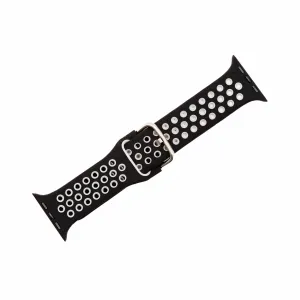 Apple Band - Silicone Sport Buckle - Black & White
