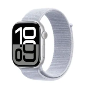 Apple Watch Series 10 GPS 46mm Silver Aluminium Case with Blue Cloud Sport Loop
