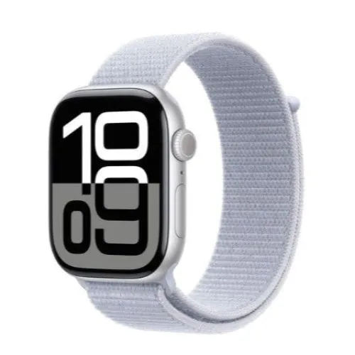 Apple Watch Series 10 GPS 46mm Silver Aluminium Case with Blue Cloud Sport Loop