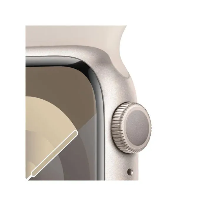 Apple Watch Series 9 GPS 41mm Starlight Aluminium Case with Starlight Sport Band - M/L