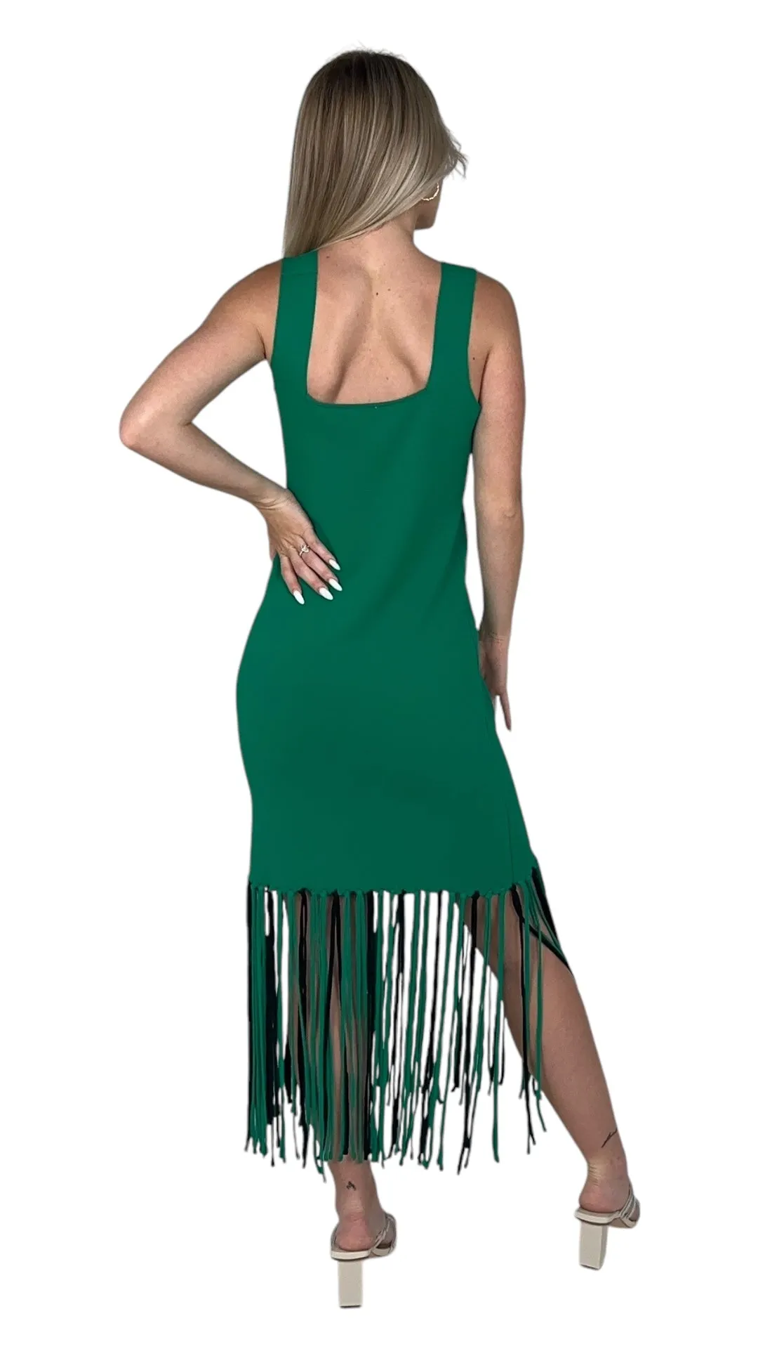 Aqua Green Sleeveless Sweater Dress