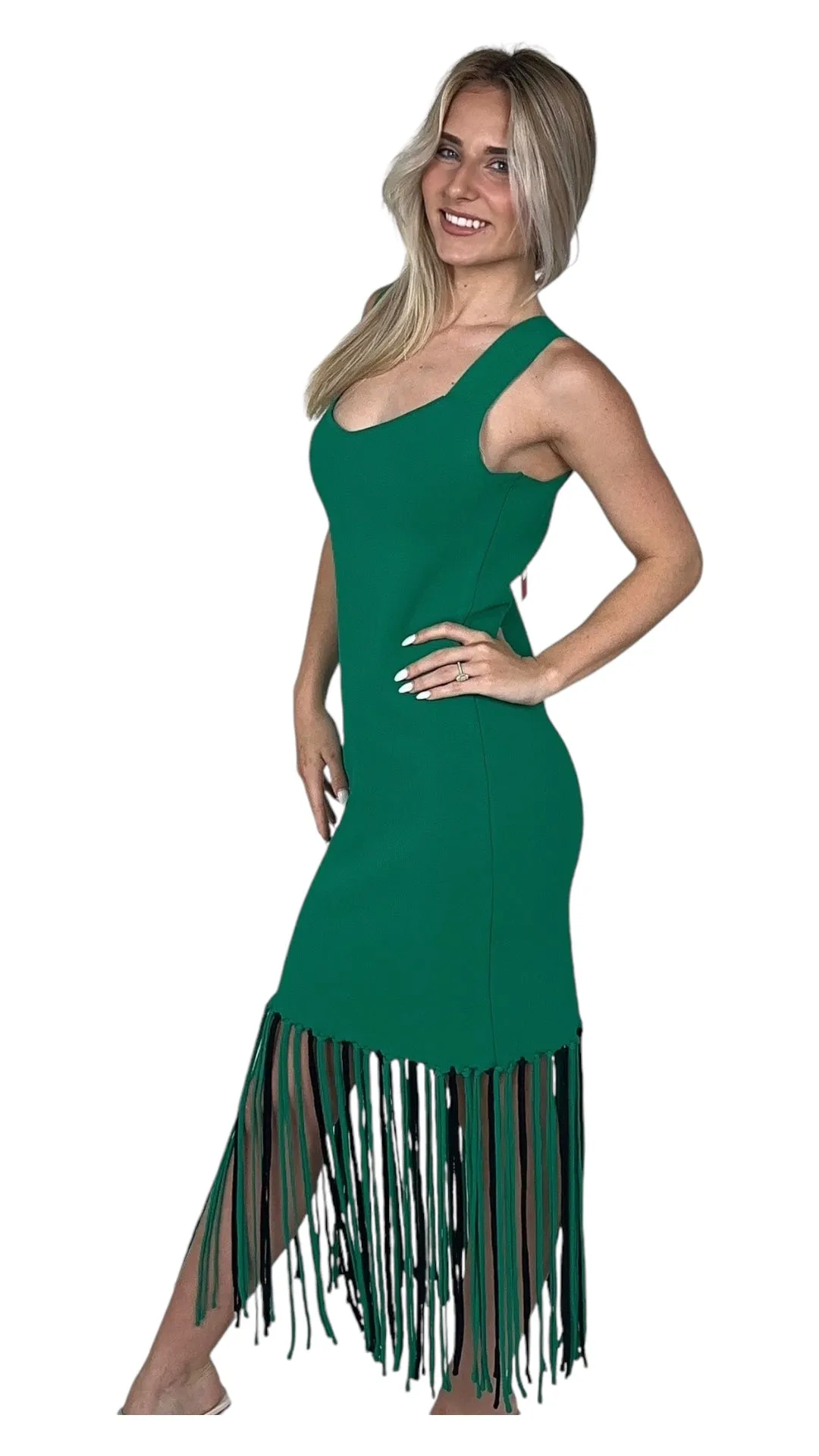 Aqua Green Sleeveless Sweater Dress