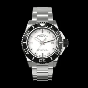 ARMAND NICOLET JS9-41 MEN'S AUTOMATIC STEEL BRACELET SILVER DIAL WATCH