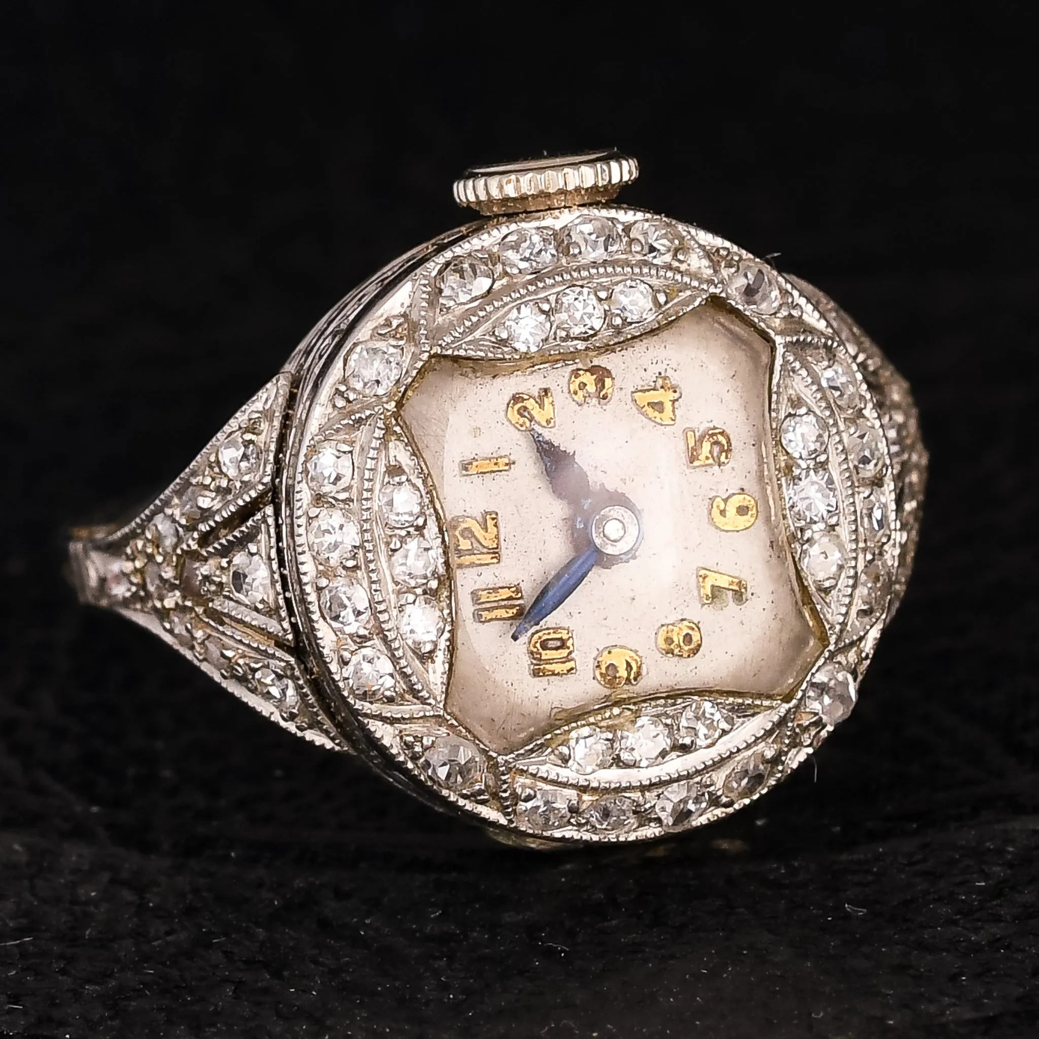Art Deco Diamond Ring Watch