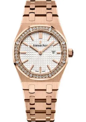 Audemars Piguet Ladies Collection Royal Oak Quartz Watch-Silver Dial 33mm - 67651OR.ZZ.1261OR.01