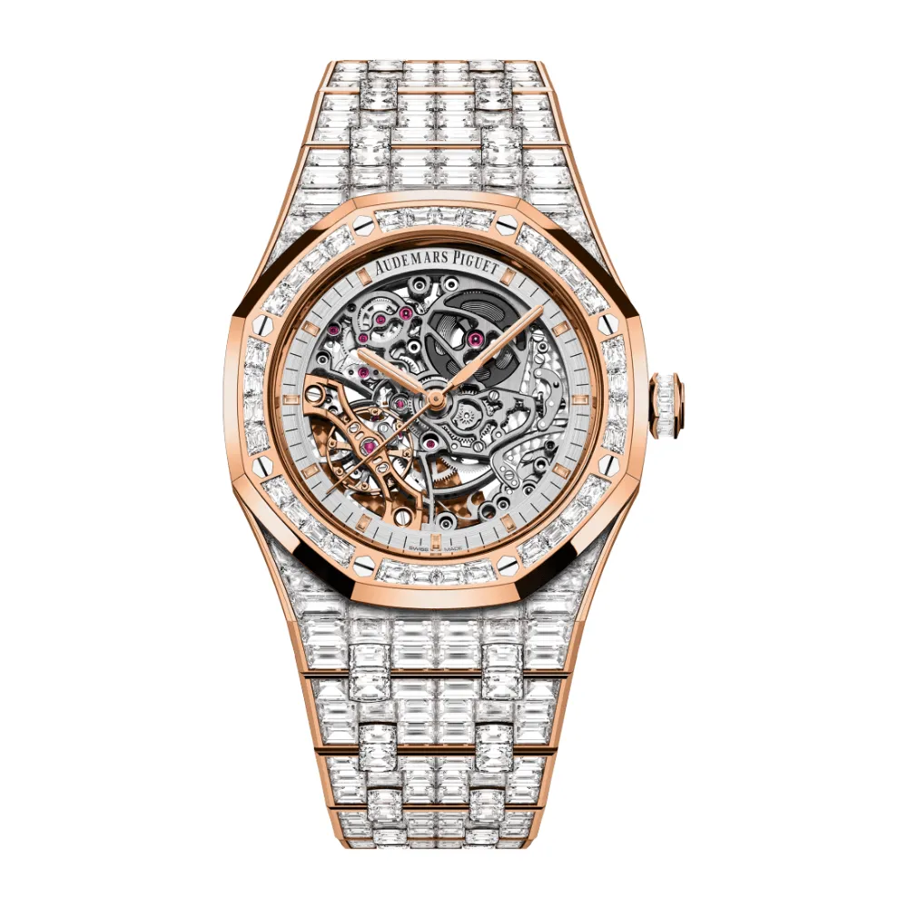 Audemars Piguet Royal Oak 15417OR.ZZ.1267OR.01.A Double Balance Wheel Openworked Baguette Bezel