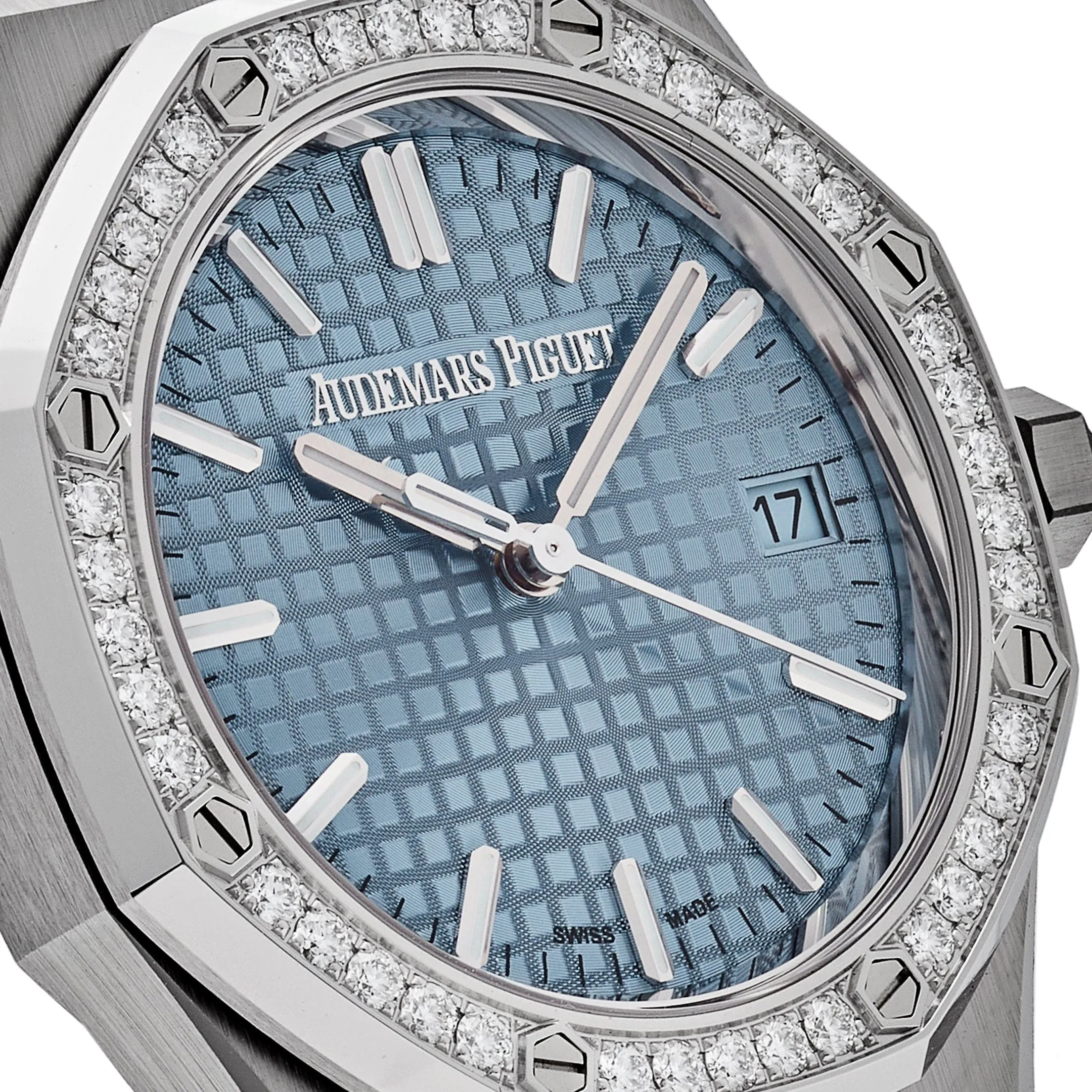 Audemars Piguet Royal Oak 77451ST.ZZ.1361ST.03 Selfwinding Stainless Steel Blue Dial Diamond Bezel