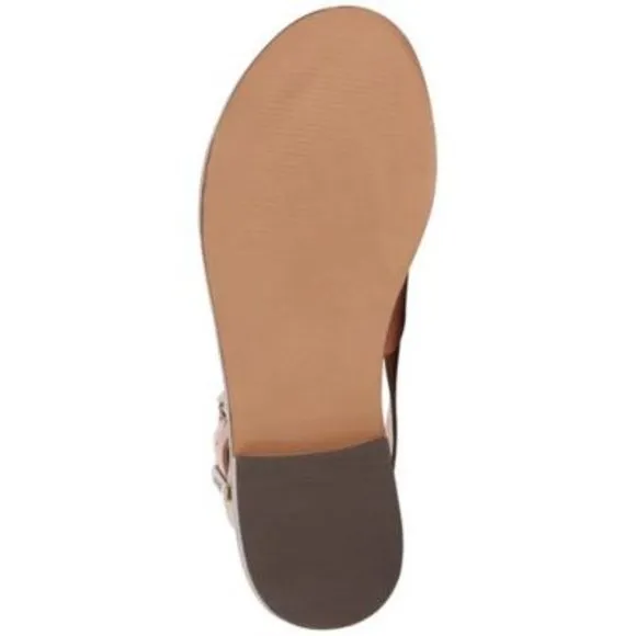 BARBOUR Womens Brown 0.5 Heel Moreda Toe Block Heel Leather Slingback Sandal 39
