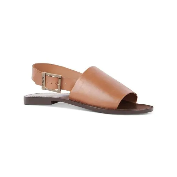 BARBOUR Womens Brown 0.5 Heel Moreda Toe Block Heel Leather Slingback Sandal 39