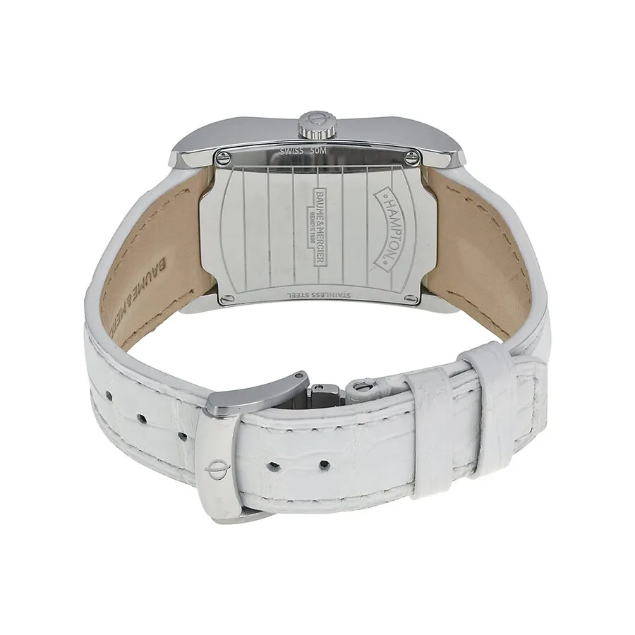 Baume and Mecier Hampton Milleis Opaline Silver Alligator Leather Ladies Watch 10025