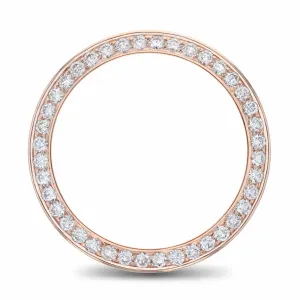 BEAD SET DIAMOND BEZEL 14K ROSE GOLD FOR ROLEX 36MM DATEJUST, PRESIDENT DAY DATE