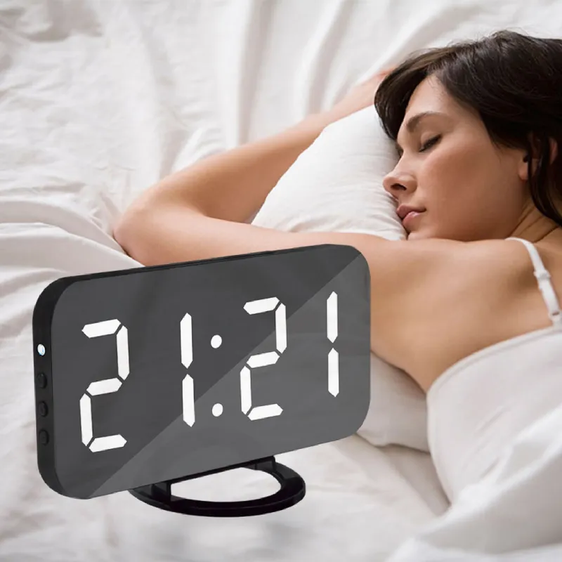 Bedside Large Digit LED Alarm Clock w 2 USB Charging Port