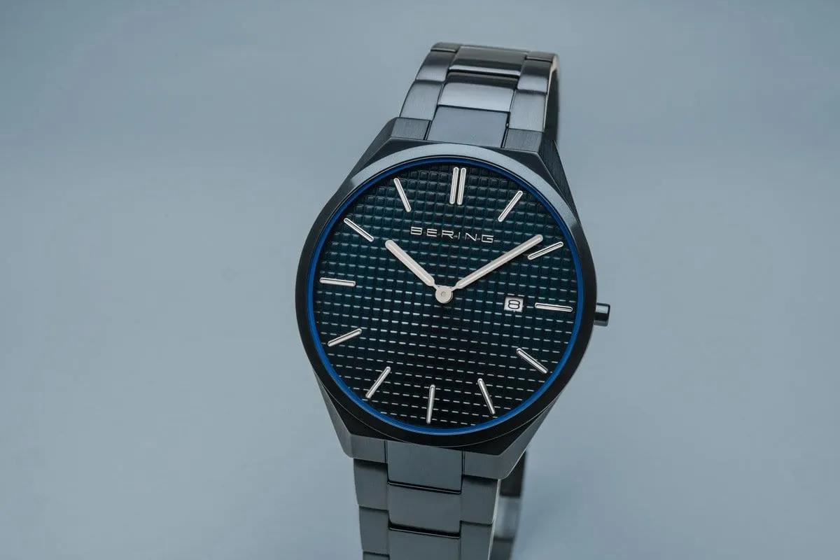 BERING Ultra Slim 40mm Blue Dial Blue Stainless Steel Men's Watch 17240-797