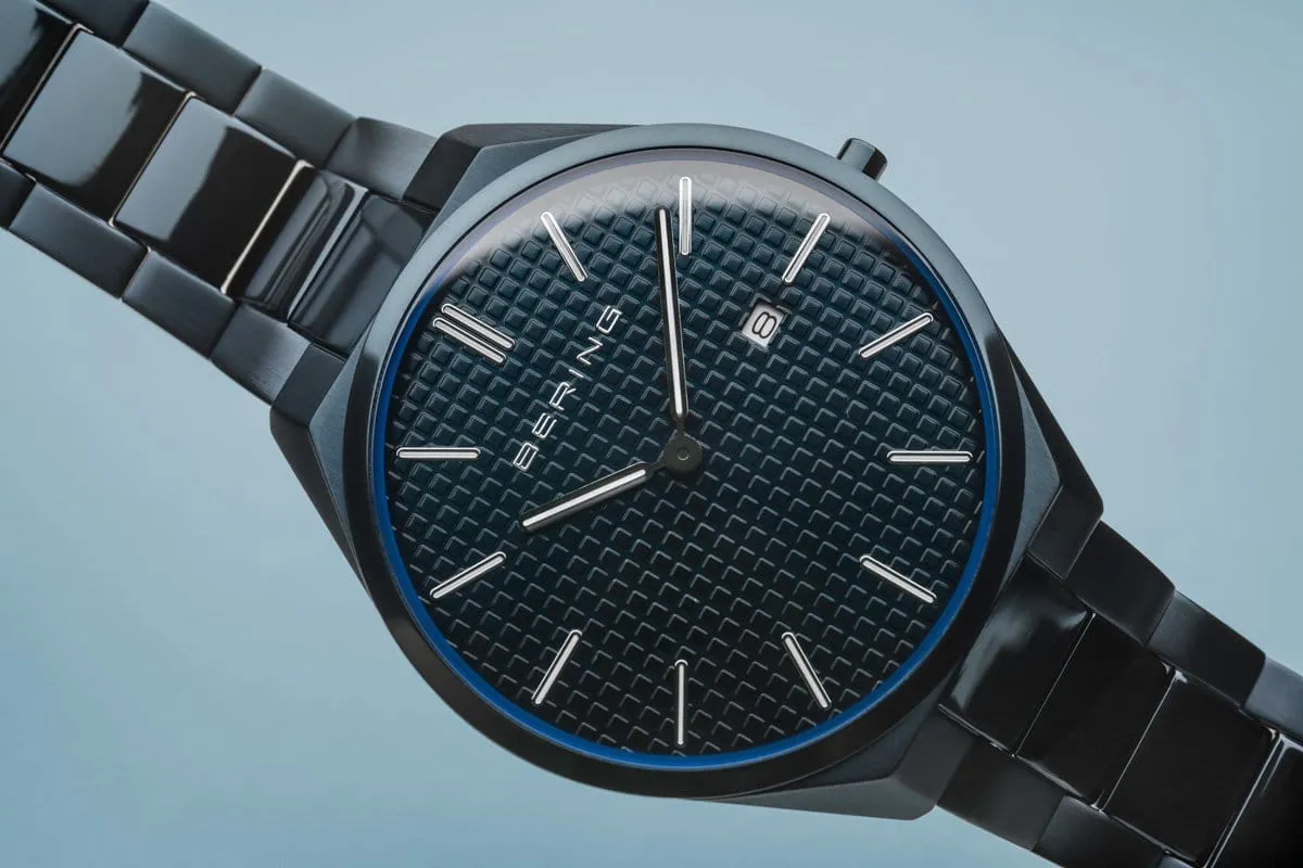 BERING Ultra Slim 40mm Blue Dial Blue Stainless Steel Men's Watch 17240-797