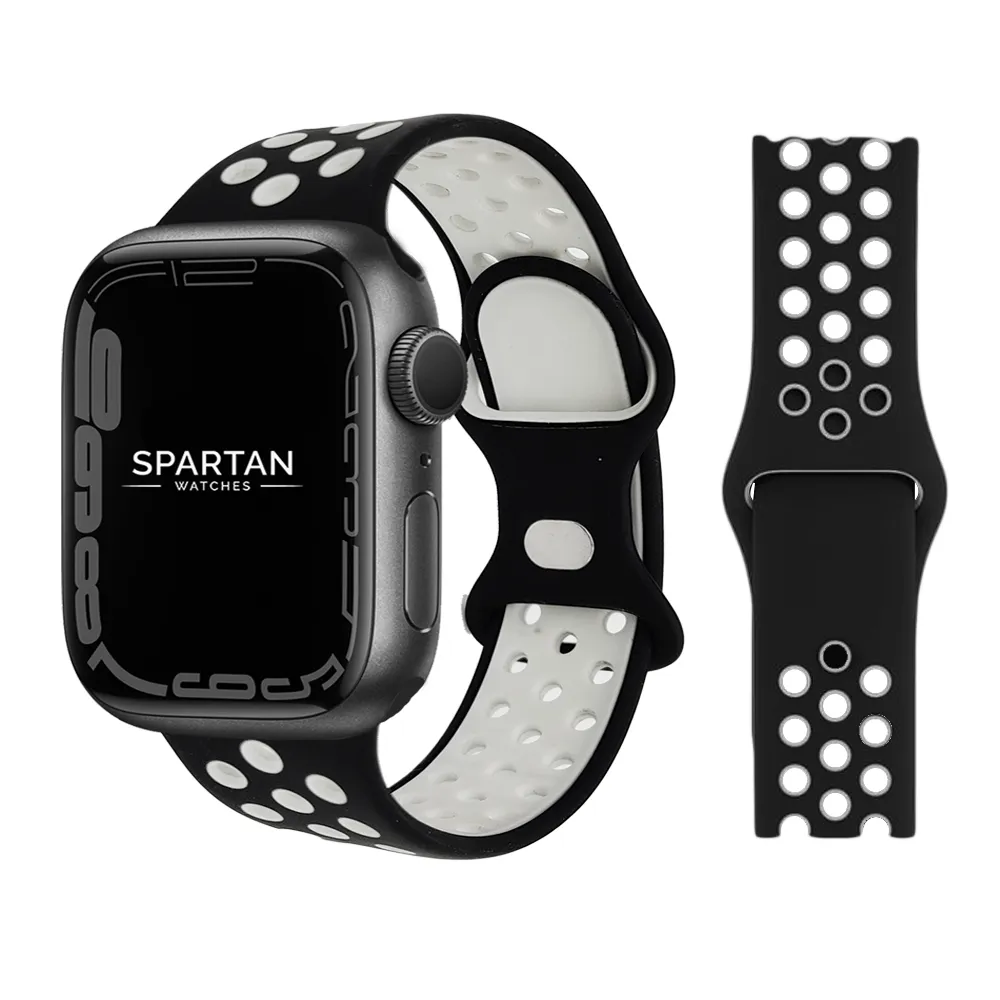 Black & White Silicone Sport Band for Apple Watch