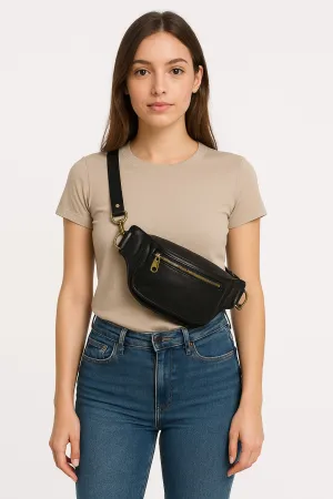 Black Casual Waist-Bag